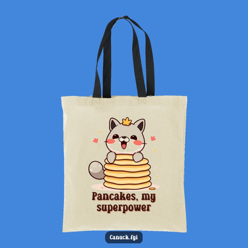 Funny Canadian Animal Pancake Tote Bag - Breakfast Balance Carry-All