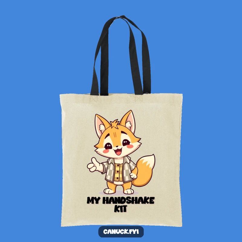 Funny Lynx Handshake Tote Bag - Checkered Shirt Accessory for Friendly Errands