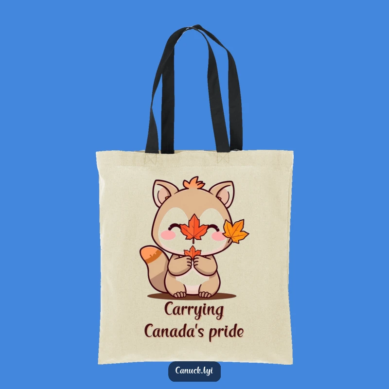 Funny Maple Leaf Tote Bag: Animal Character, Handy Canada Gift