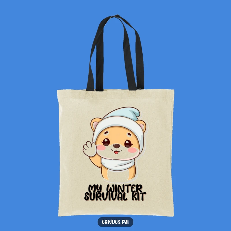 Funny Winter Animal Tote Bag: Carry Cozy Vibes and Happy Waves!