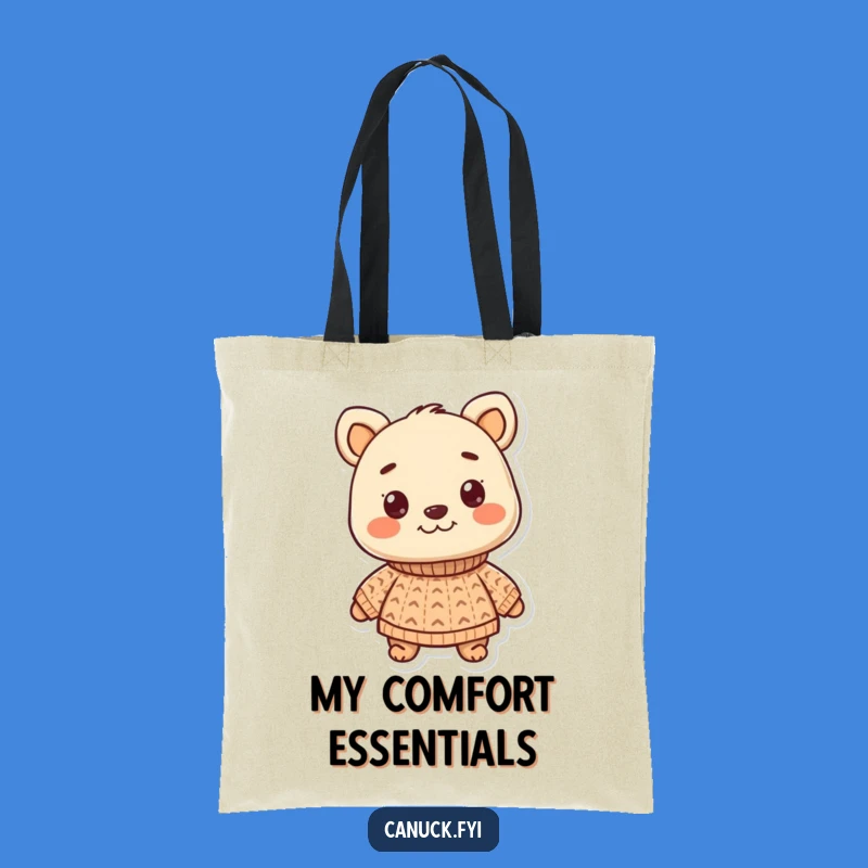 Funny Animal Sweater Tote Bag - Stylish & Smiling Carryall